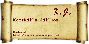 Koczkás János névjegykártya