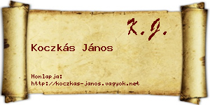 Koczkás János névjegykártya