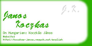 janos koczkas business card
