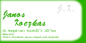 janos koczkas business card